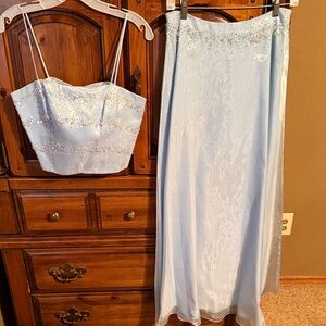 Dave & Johnny Pale Blue Evening Dress Label Detail